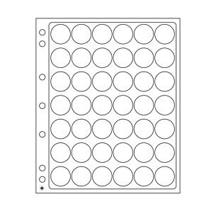 Encap plastic sheets, clear pockets for 42 champagne bottletops and bottlecaps