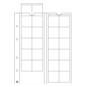 Optima coin sheets, for 24 coins up to 34 mm Ø, clear