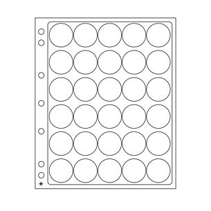 Encap Plastic sheets, clear pockets for 30 coins with a diameter between 32 and 33 mm