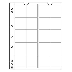 Numis coin sheets, 20 pockets  up to 34 mm Ø, Pack of 5