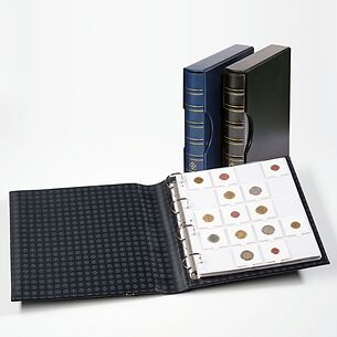 Grande ring binder, incl.10 sleeves for 200 coin holders, incl. slipcase, black