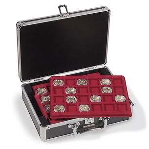 Cargo S6 coin case for 144x 2  euro coins in capsules, black / silver