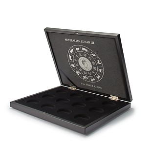 Volterra Uno - Presentation case for 12 silver coins ‘Lunar  III’ in capsules