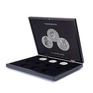 Volterra Uno - Presentation case for 10 silver coins ‘Tudor  Beasts’ in capsules