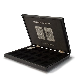 Volterra Uno - Presentation case for 18 silver coins ‘Rectangular Dragon’ in capsules