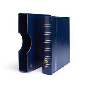 Grande ring binder in classic  design, incl. slipcase, blue