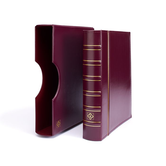 Grande ring binder in classic  design, incl. slipcase, red