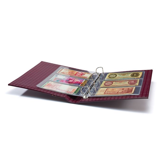 Grande ring binder in classic  design, incl. slipcase, red