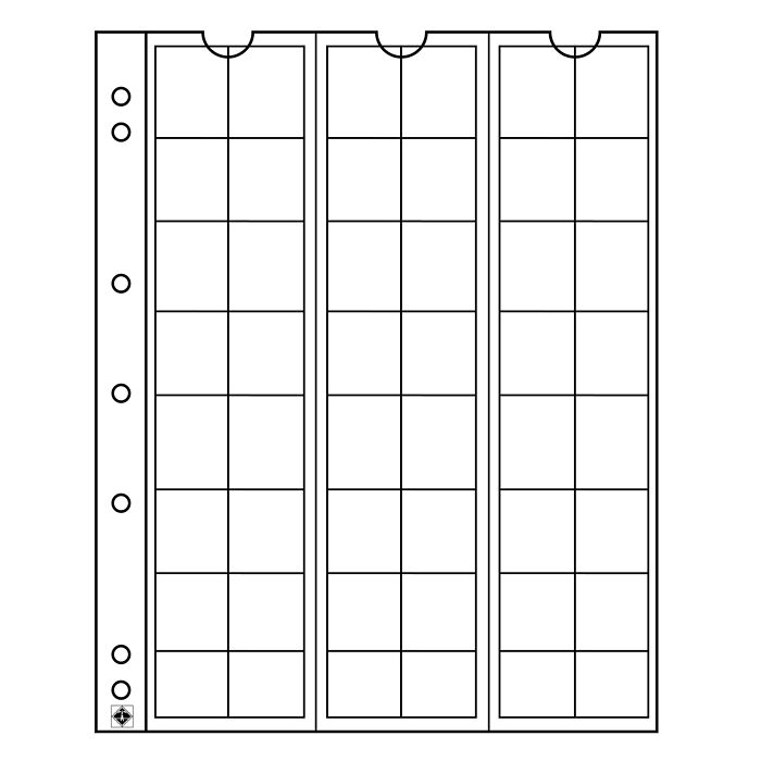 Numis coin sheets, 48 pockets   up to 17 mm Ø, Pack of 5