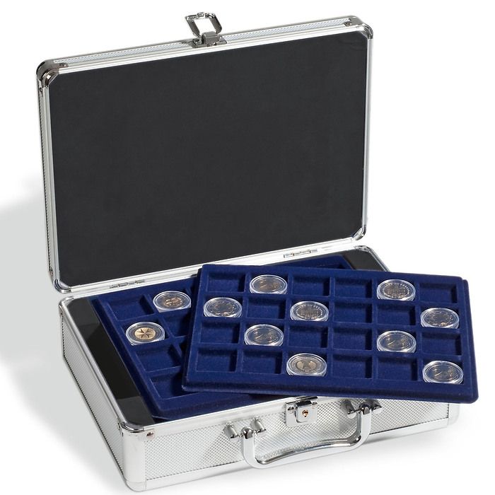 Cargo S6 coin case for 144x 2-euro coins in capsules, silver