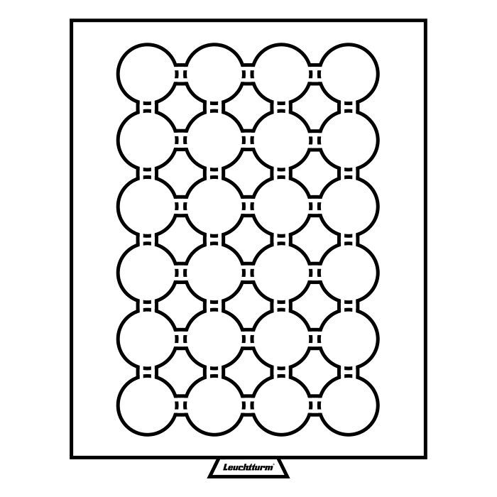 MB coin box with 24 round Compartments (35 mm), smoke-coloured