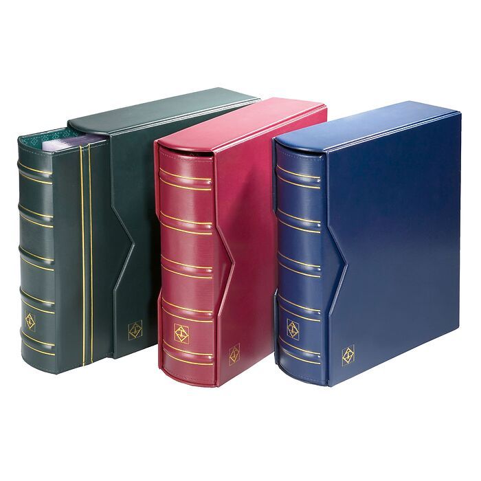 Optima Gigant ring binder in classic design, incl. slipcase, red