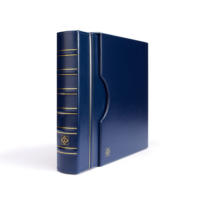 Grande ring binder in classic  design, incl. slipcase, blue