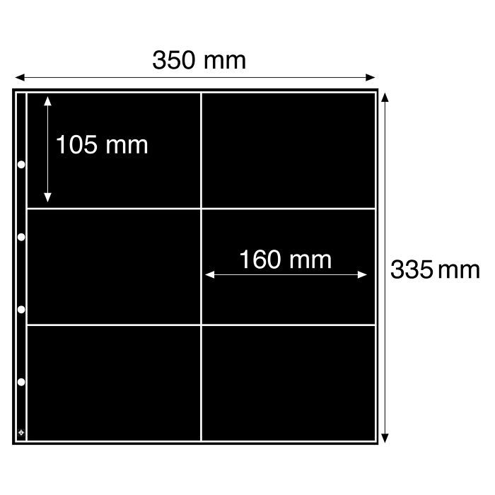 Maximum plastic sheets, for new postcards, landscape format, black