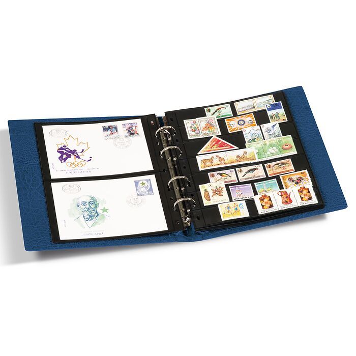 Optima F ring binder, incl. slipcase, blue