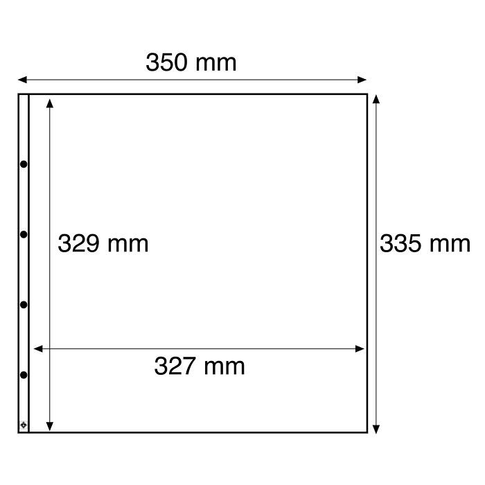 Maximum plastic sheets, for mint sheets, 1-way division, black