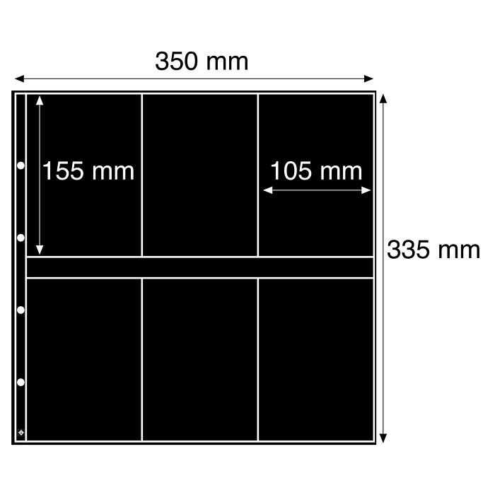 Maximum plastic sheets, for new postcards, portrait, black