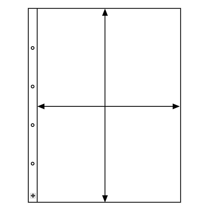 Kanzlei plastic sheets, 1-way  division, clear