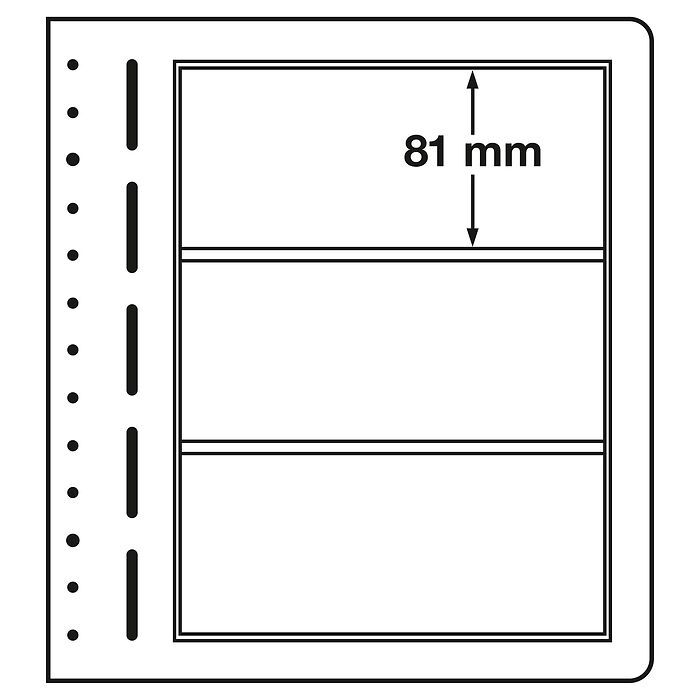 Lighthouse LB-bank sheets, 3-way division, 190x 81 mm