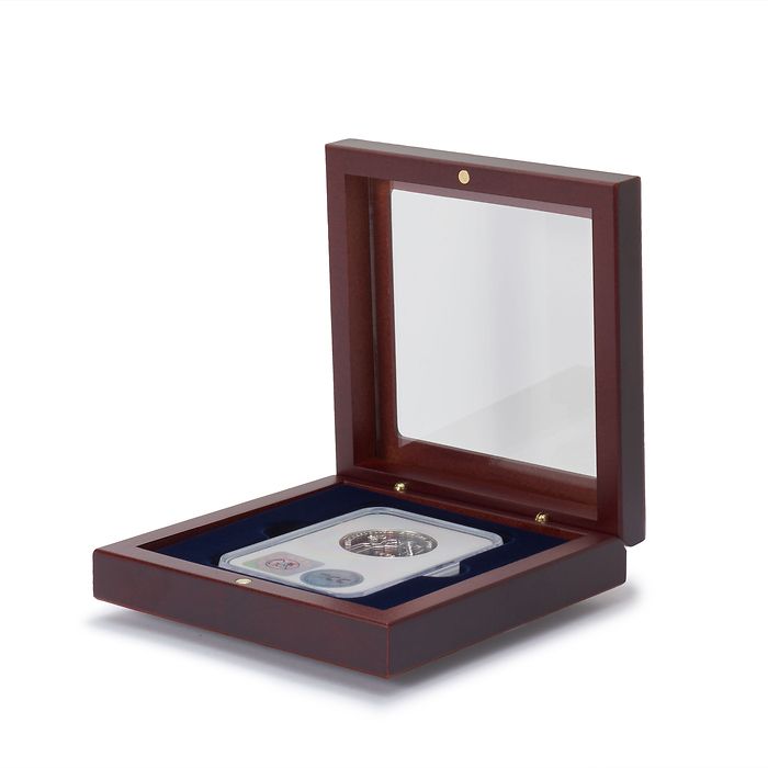 Volterra coin case with glass  lid for a slab