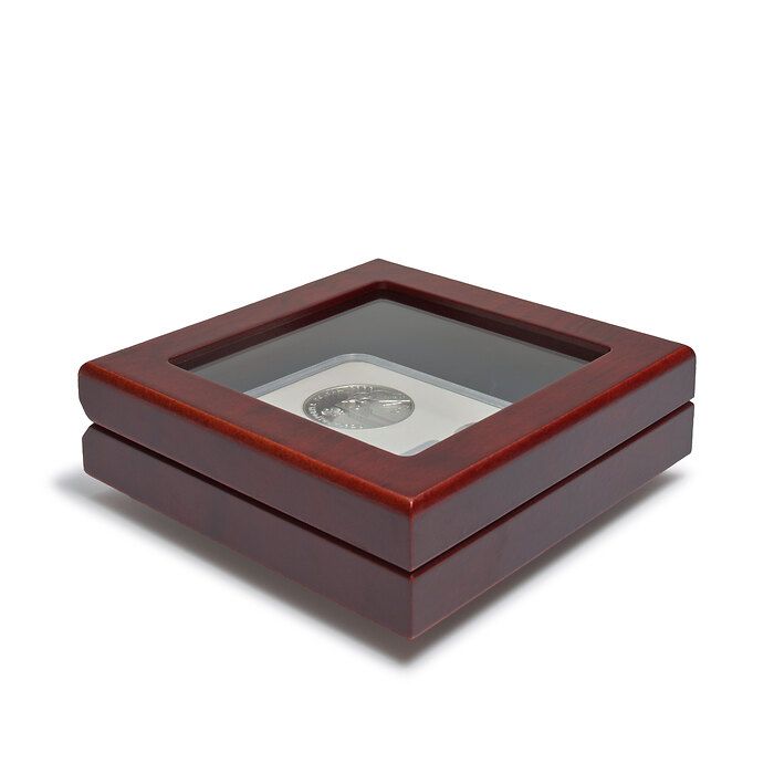 Volterra coin case with glass  lid for a slab