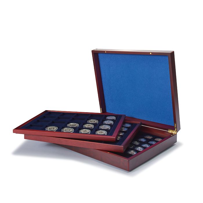 Volterra Trio - Presentation case, with square divisions for coins Ø of 30, 39, 48mm