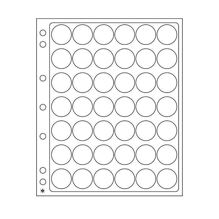 Encap plastic sheets, clear pockets for 42 champagne bottletops and bottlecaps