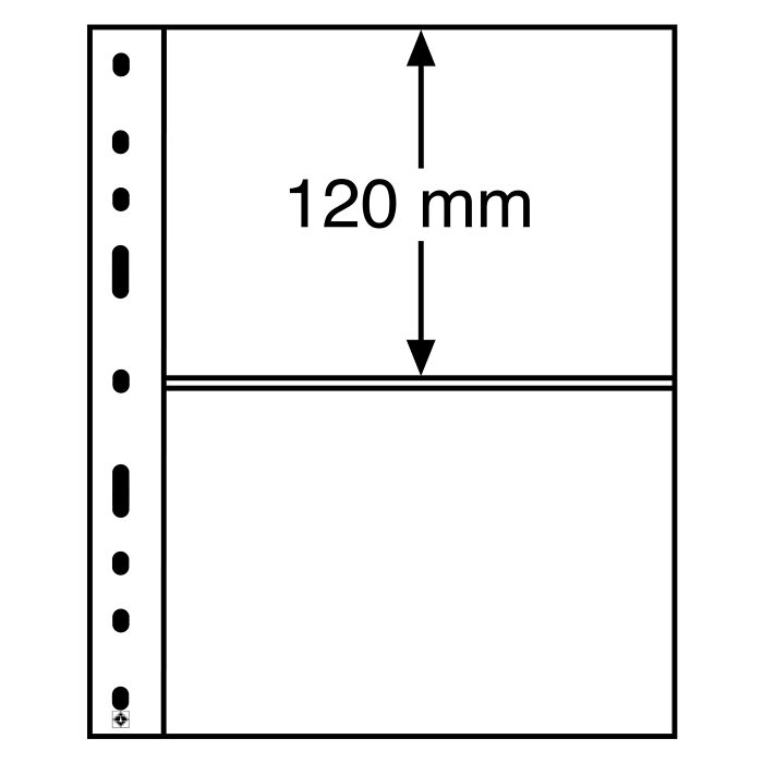 Optima plastic sheets with 2 dividers, crystal clear, pack of 10