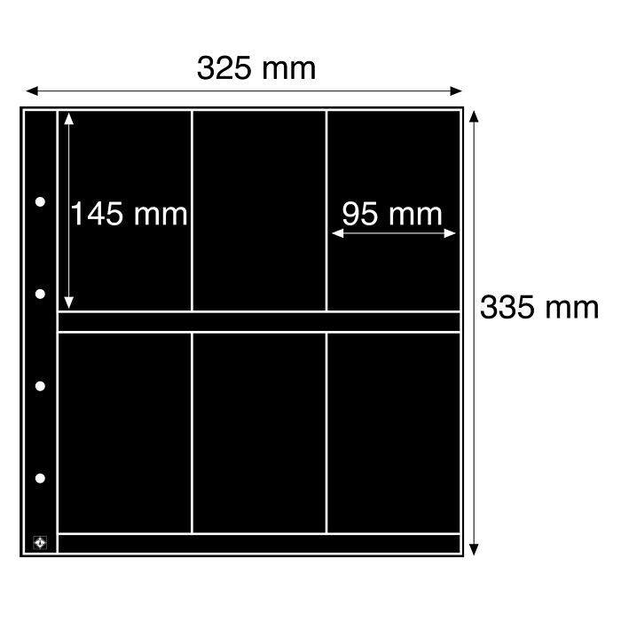 Maximum plastic sheets, for old postcards, portrait, black