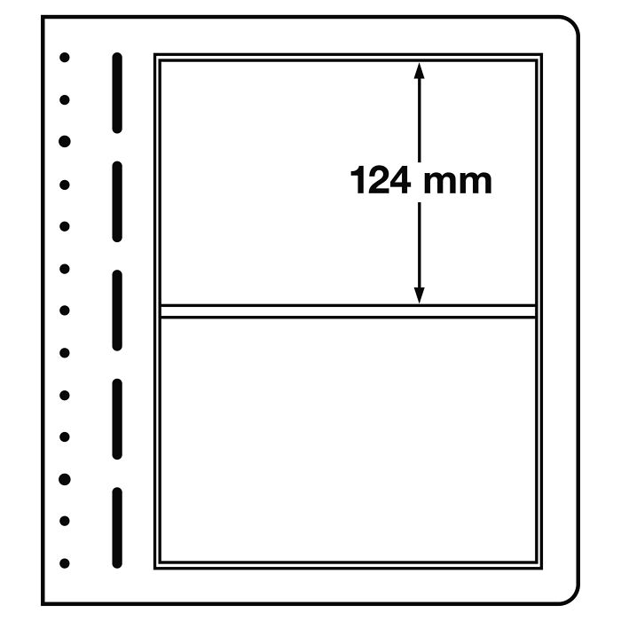 Lighthouse LB-bank sheets, 2-way division, 190x124 mm