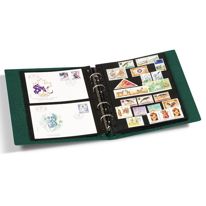 Optima F ring binder, incl. slipcase, green