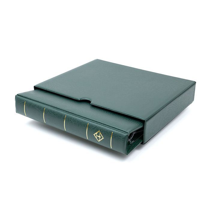 Optima F ring binder, incl. slipcase, green