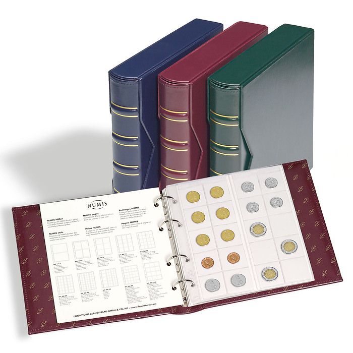 Numsi ringbinder , in classic  design with slipcase, red