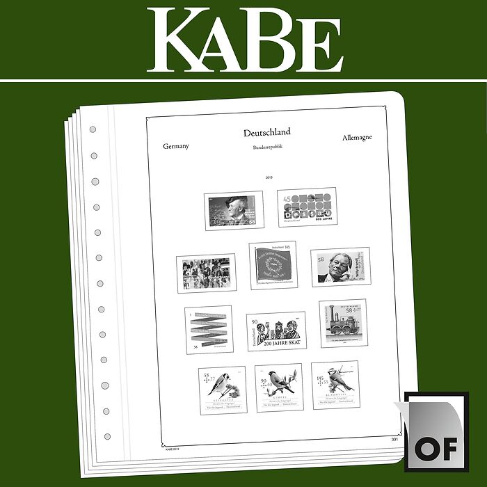 KABE OF-Illustrated album pages Federal Republic of Germany horizontal pairs, 1959-2023