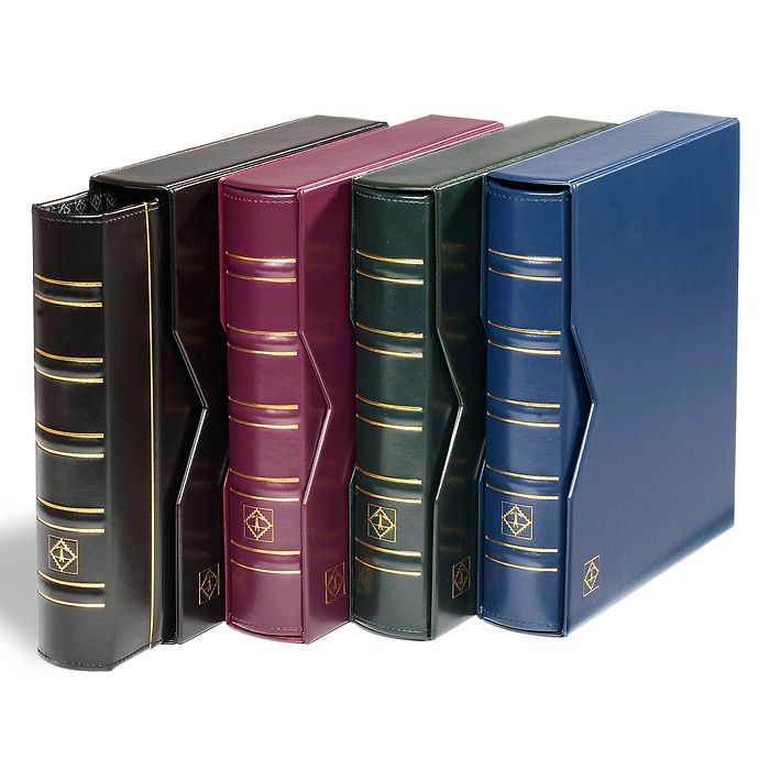 Optima ring binder in classic  design, incl. slipcase, blue