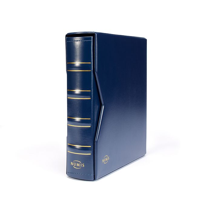 Numis coin album, classic design with slipcase incl. 5 different pockets, blue