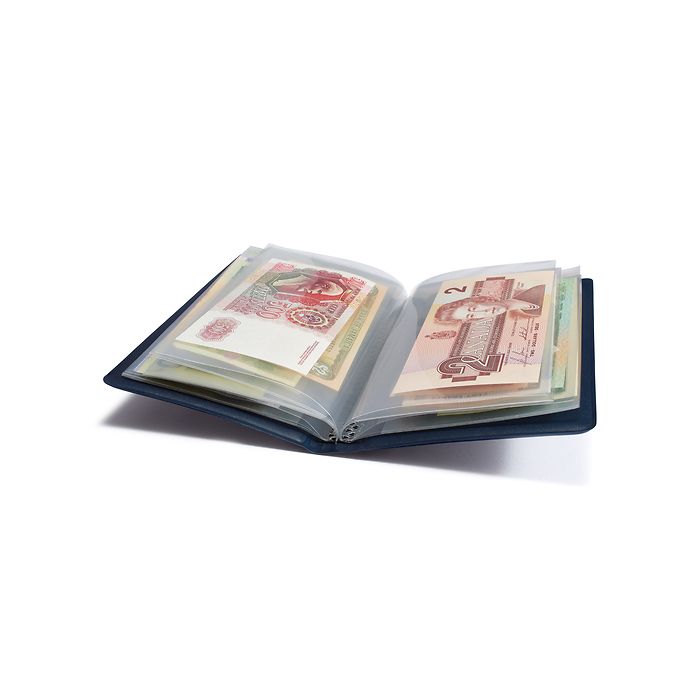 Route pocket album for 20 banknotes up to 182 x 92 mm, blue