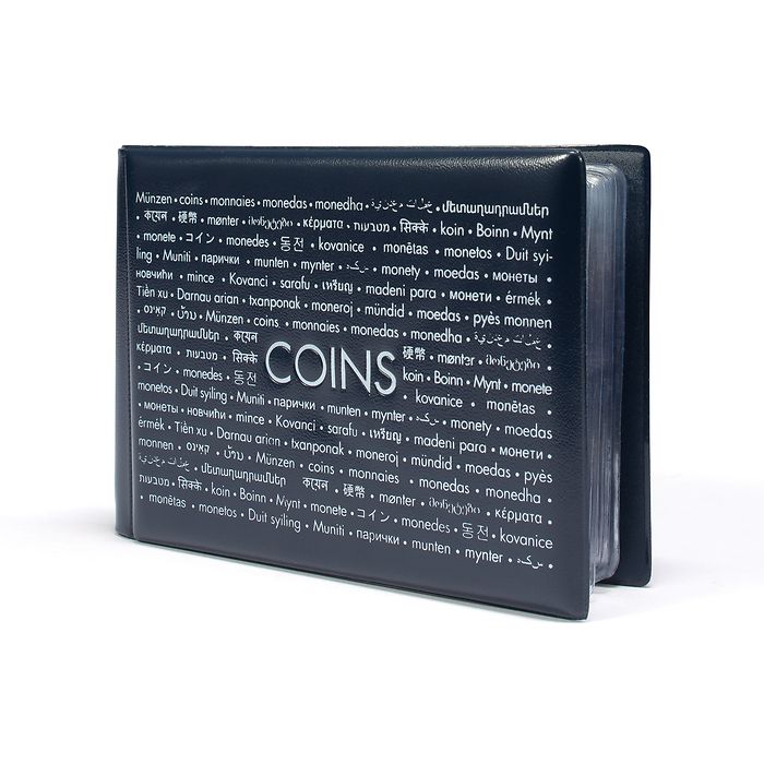 Route pocket album for 48 coins up to 33 mm diameter, blue