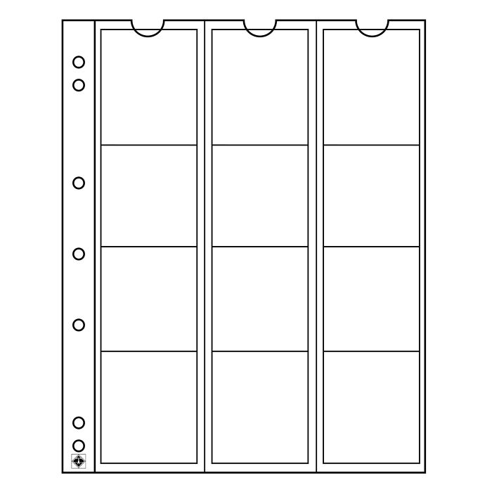 Numis coin sheets, 12 pockets   up to 44 mm Ø, Pack of 5