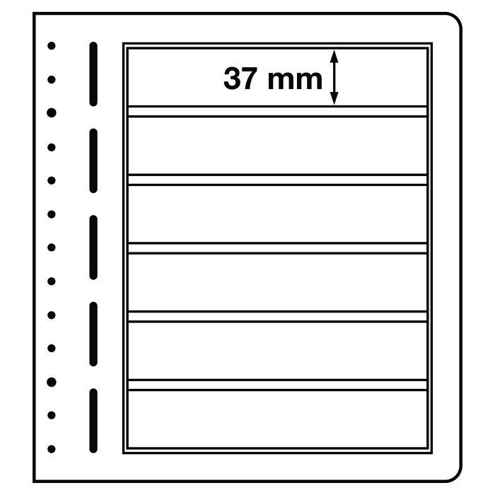 Lighthouse LB-bank sheets, 6-way division, 190x 37 mm