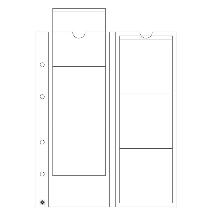 Optima coin sheets, for 6 coins up to 65 mm Ø, clear