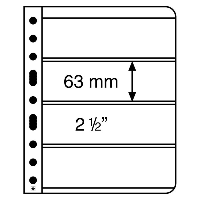 Vario plastic sheets with 4 dividers, crystal clear, pack of 5