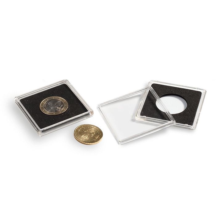 Square coin capsules Quadrum,   inner diameter 16 mm