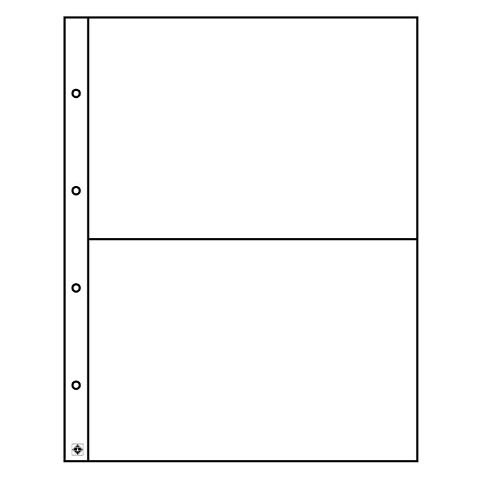 Folio plastic sheets, 2- way division, clear