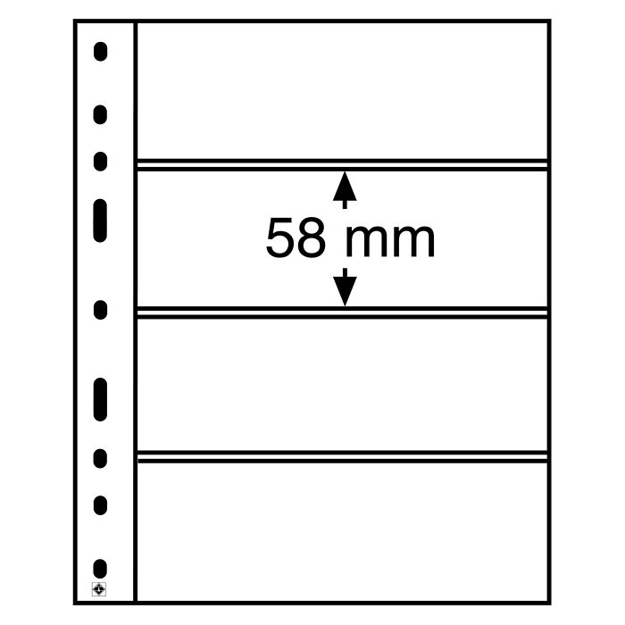 Optima plastic sheets with 4 dividers, crystal clear, pack of 10