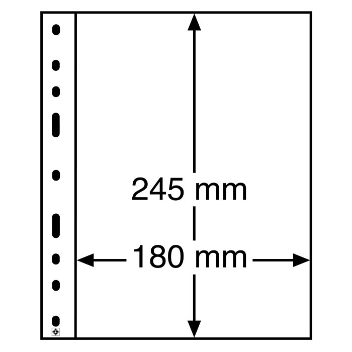 Optima plastic sheets with 1 division, crystal clear, pack of 10