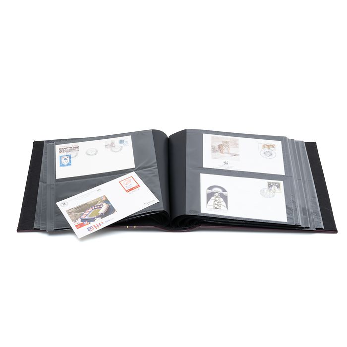 Album for 200 FDCs or letters  in C6, incl. slipcase, red