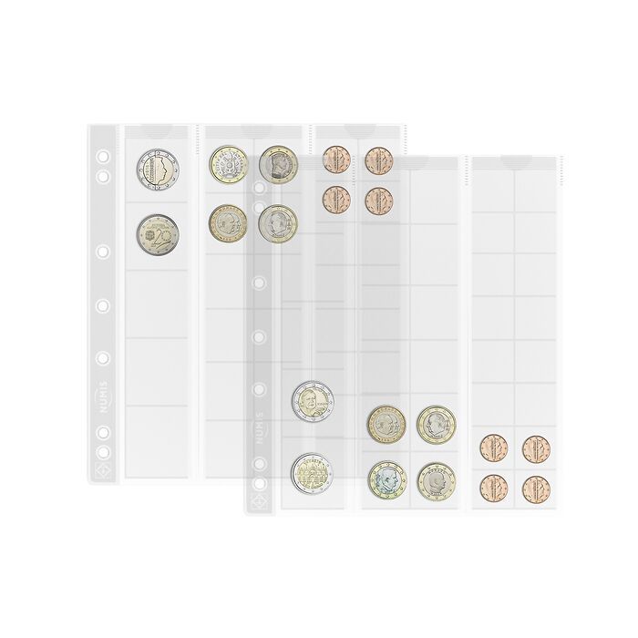 Numis coin sheets, 33 pockets   for Diverse Ø, Pack of 5