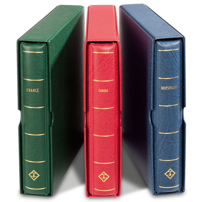 Perfect DP turn-bar binder, Classic Design, embossed ‘Berlin’, incl. slipcase, blue