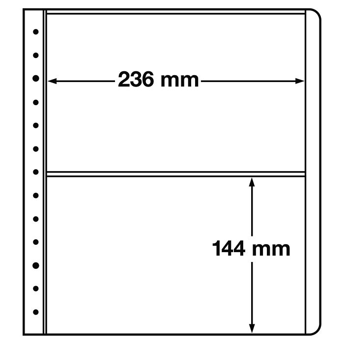 Lighthouse LB-bank sheets, 2-way division, 236x144 mm